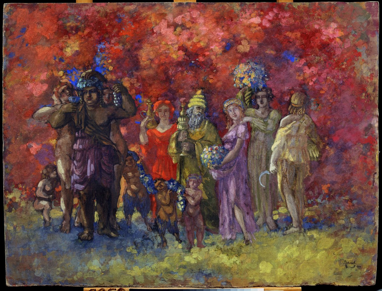 Efterår. Allegori (Efterår. Allegori). Maleri af Anatoly Afanasyevich Arapov (1876-1949). Olie på lærred, 75 x 99 cm af Anatoli Afanasyevich Arapov