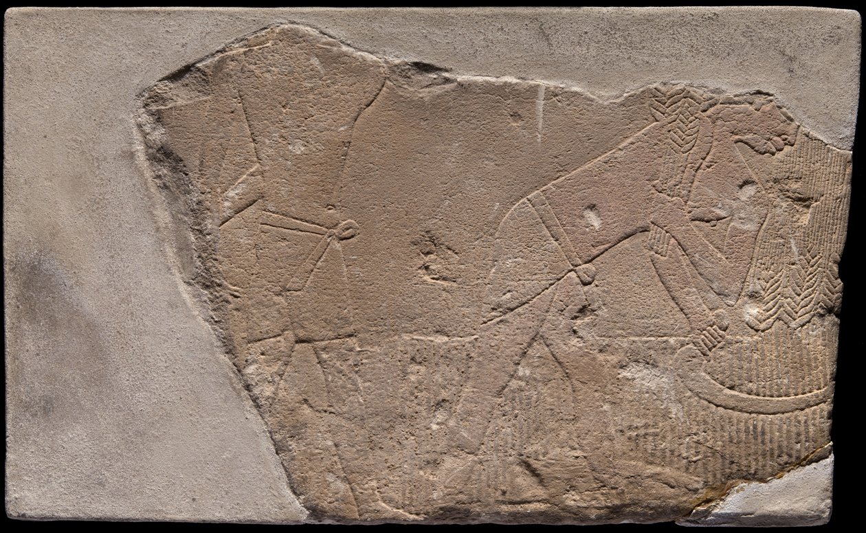 Vægfragment fra en grav, der skildrer en høstscene af Ancient Egyptian