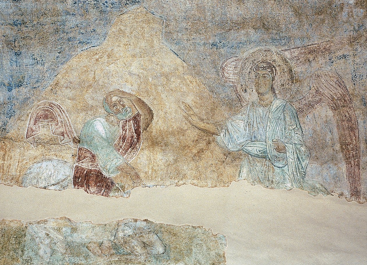 Bileam og englen af Ancient Russian frescos