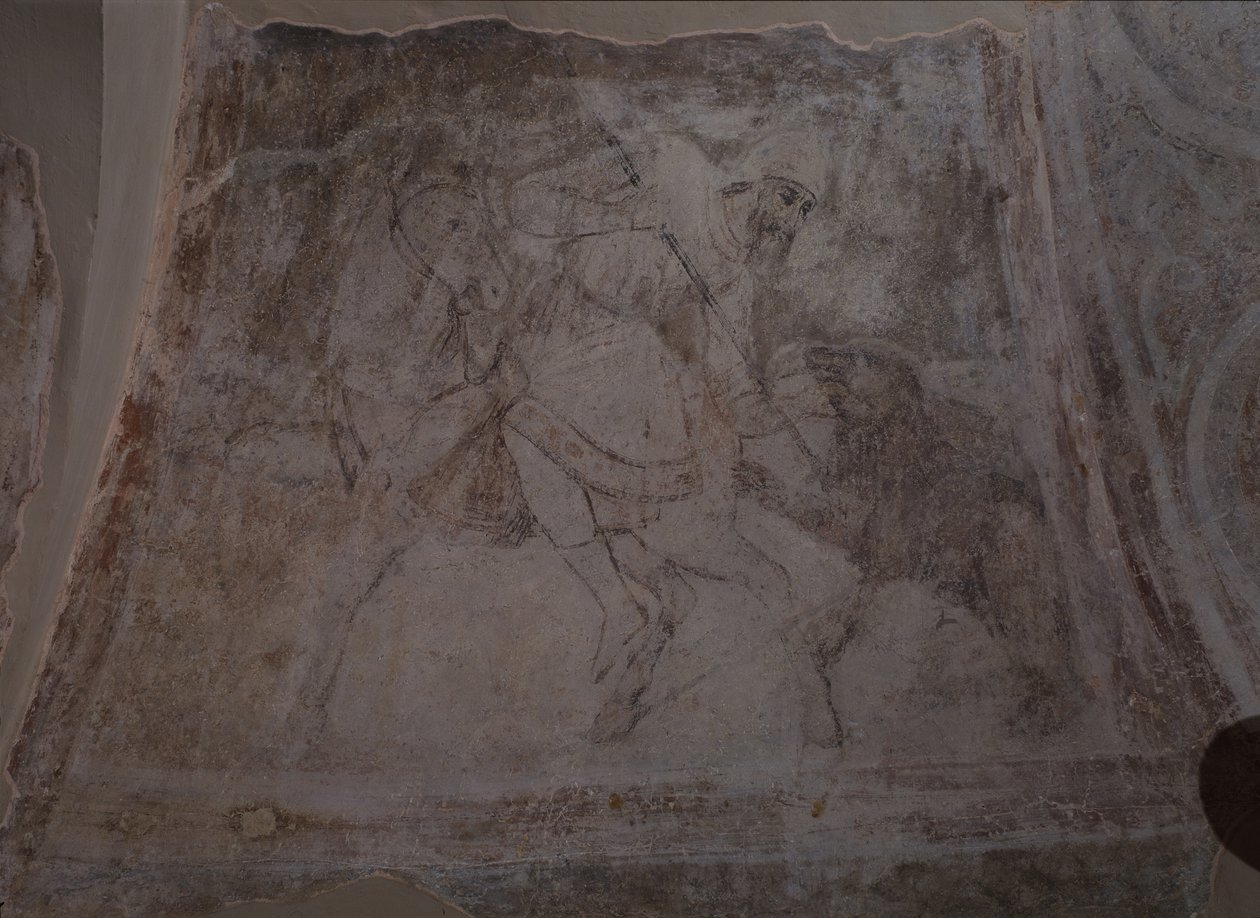 Bjørnejagt, 11. århundrede af Ancient Russian frescos
