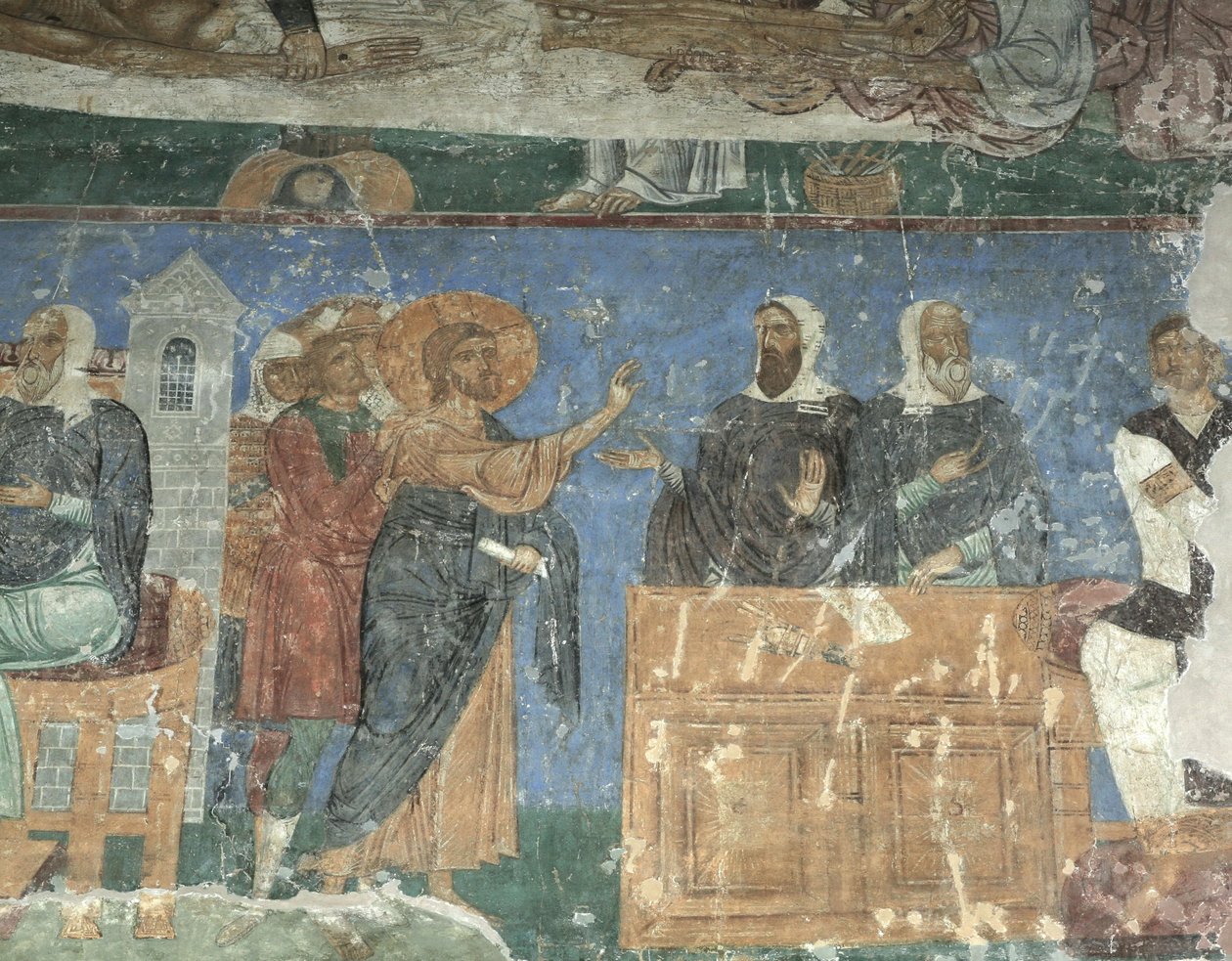 Kristus før Annas og Kajfas, 1100-tallet af Ancient Russian frescos