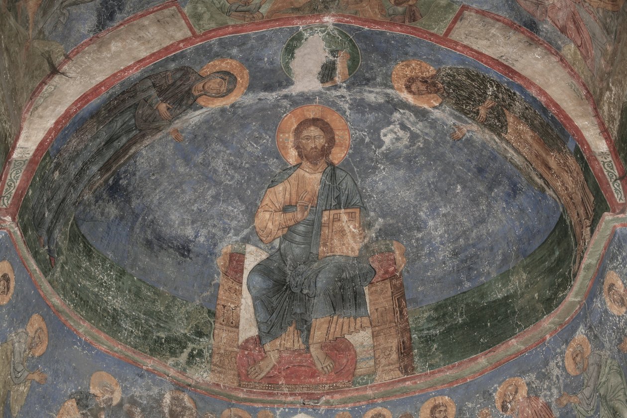 Kristus tronede verdens frelser, 1100-tallet af Ancient Russian frescos