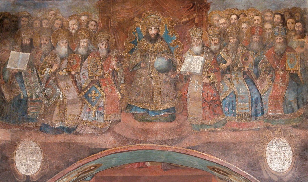 Første koncil i Nicea af Ancient Russian frescos