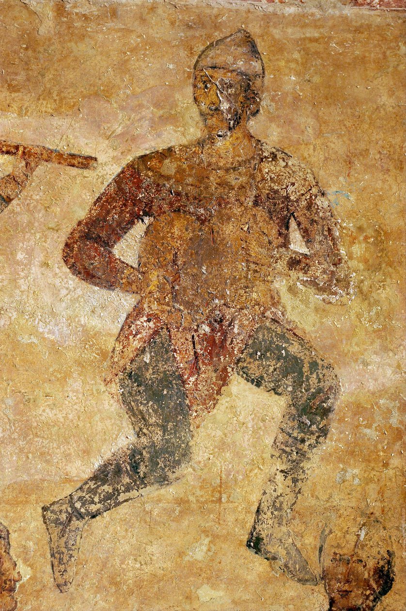 Musikere og akrobater detaljer af Ancient Russian frescos
