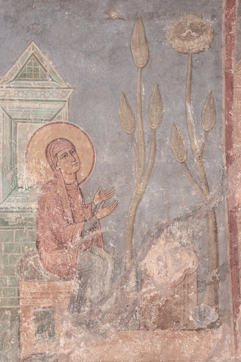 Saint Anne Praying, 1100-tallet af Ancient Russian frescos