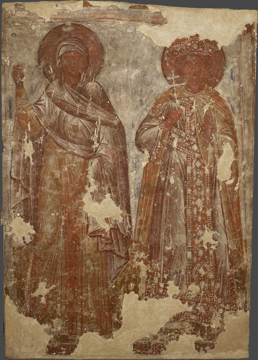 De hellige martyrer, 1300-tallet af Ancient Russian frescos