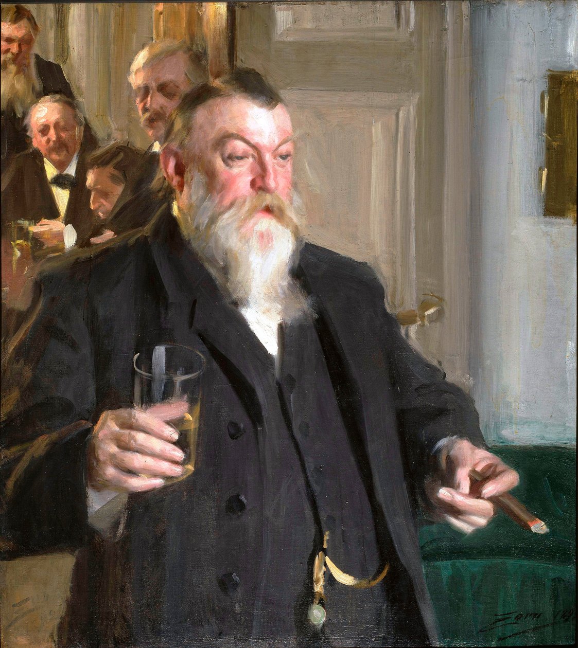 En skål i Idun Society af Anders Leonard Zorn