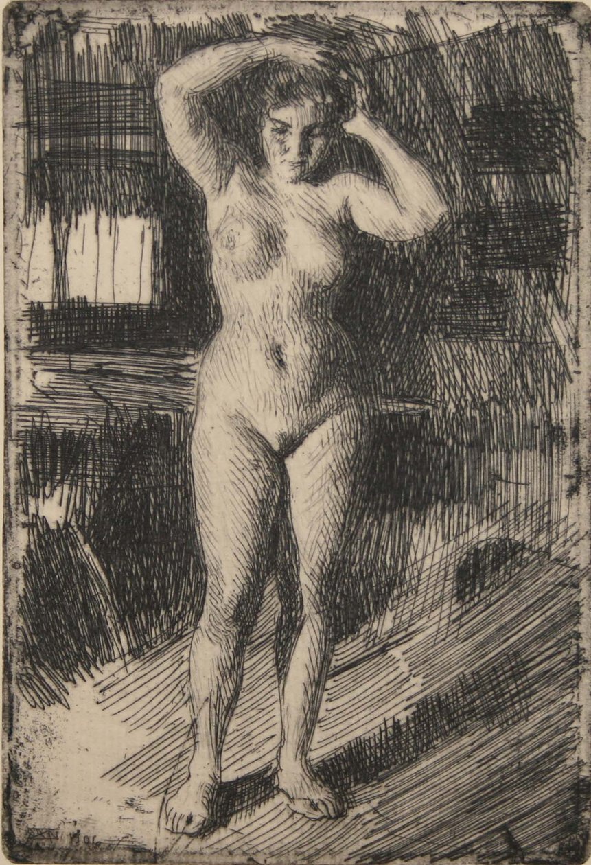 Anna laver sit hår af Anders Leonard Zorn