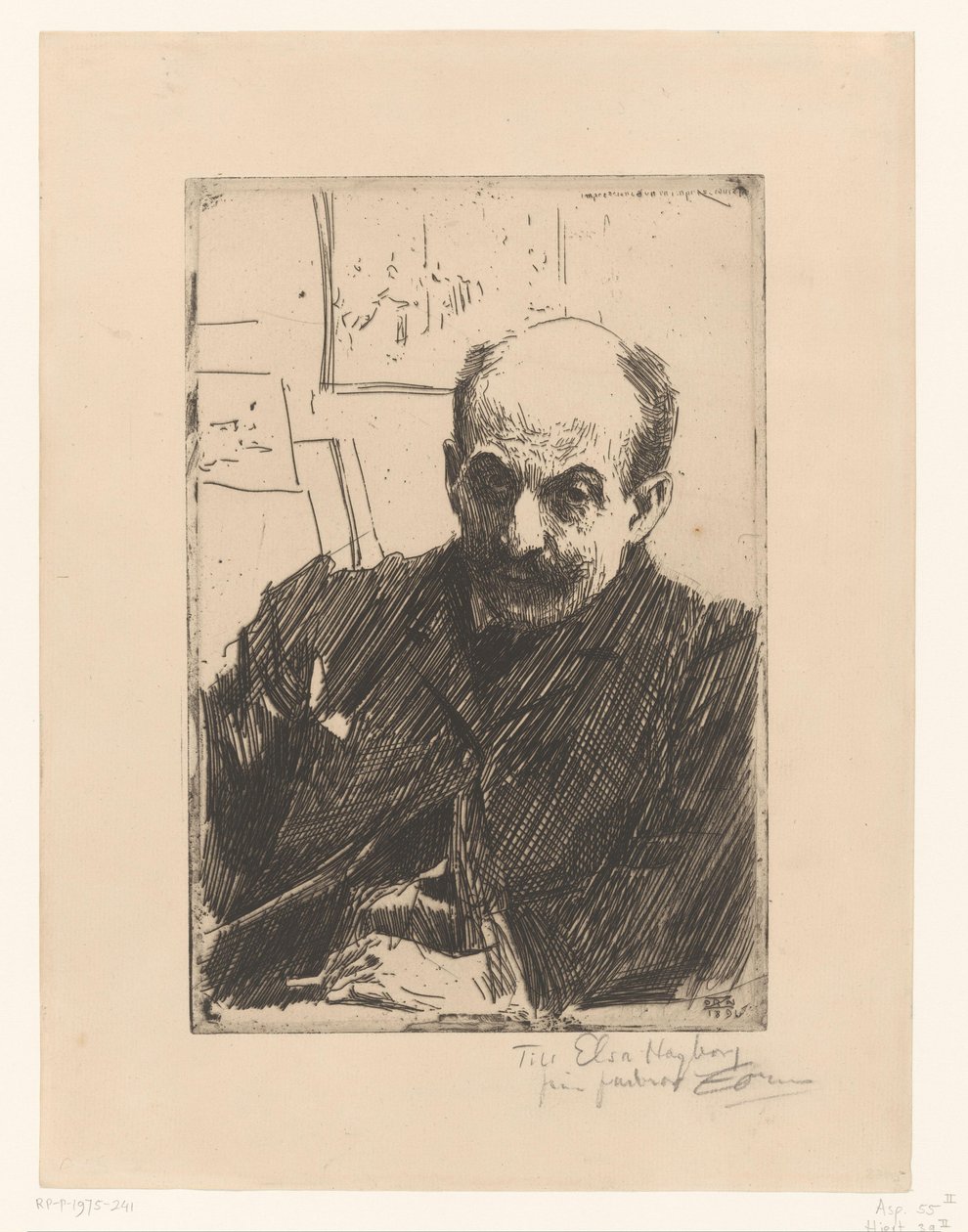 Portræt af Max Liebermann af Anders Leonard Zorn (signed by artist)