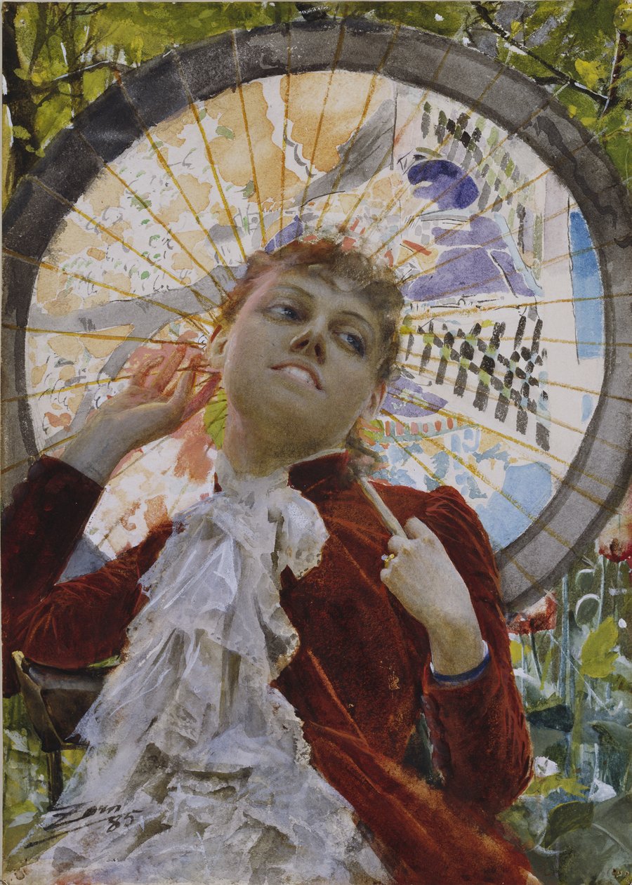 Luftslotte, 1885 (wc) af Anders Leonard Zorn