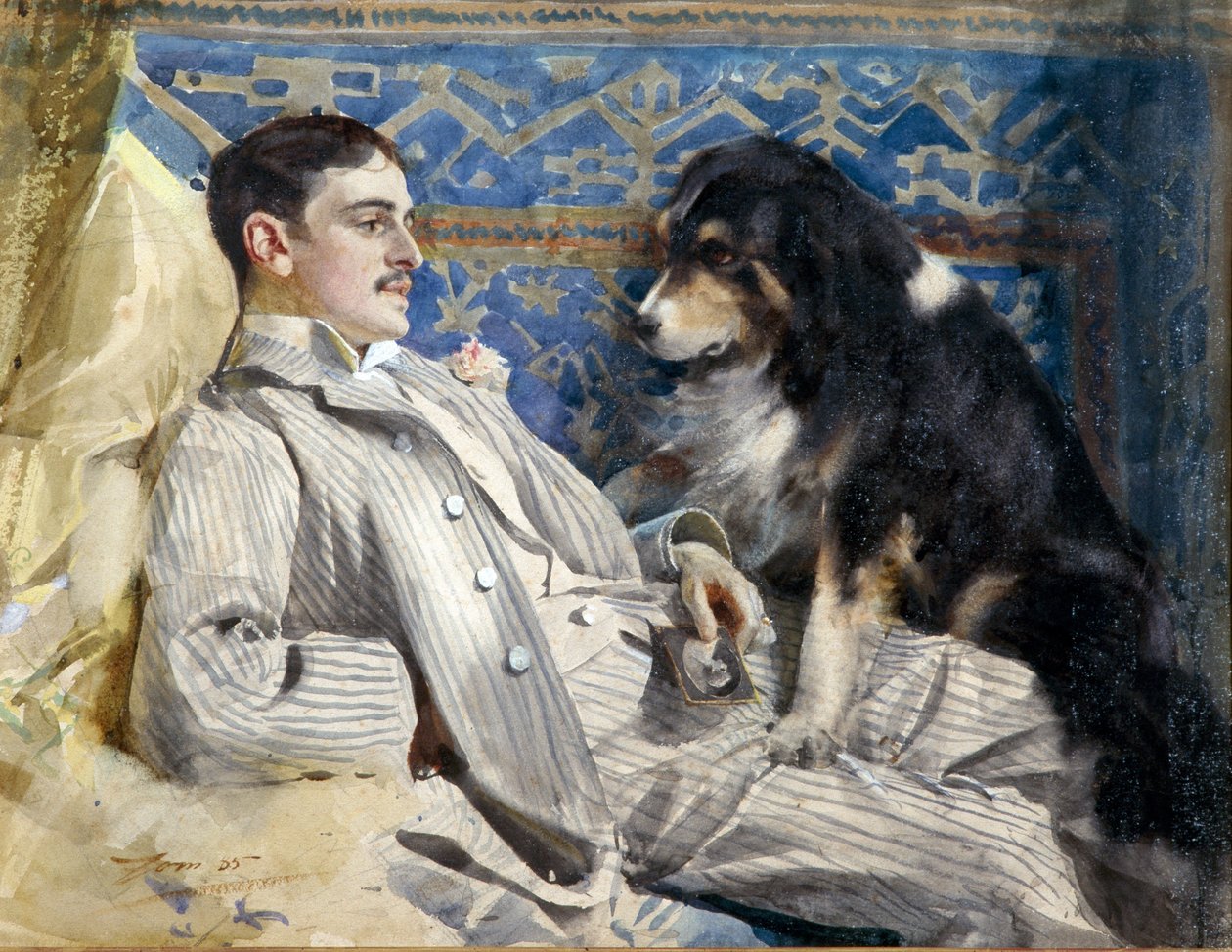 Clarence Barker (død 1896 - amerikansk pianist og komponist) - af Zorn, Anders Leonard (1860-1920). Akvarel på papir, størrelse: 35x46 af Anders Leonard Zorn