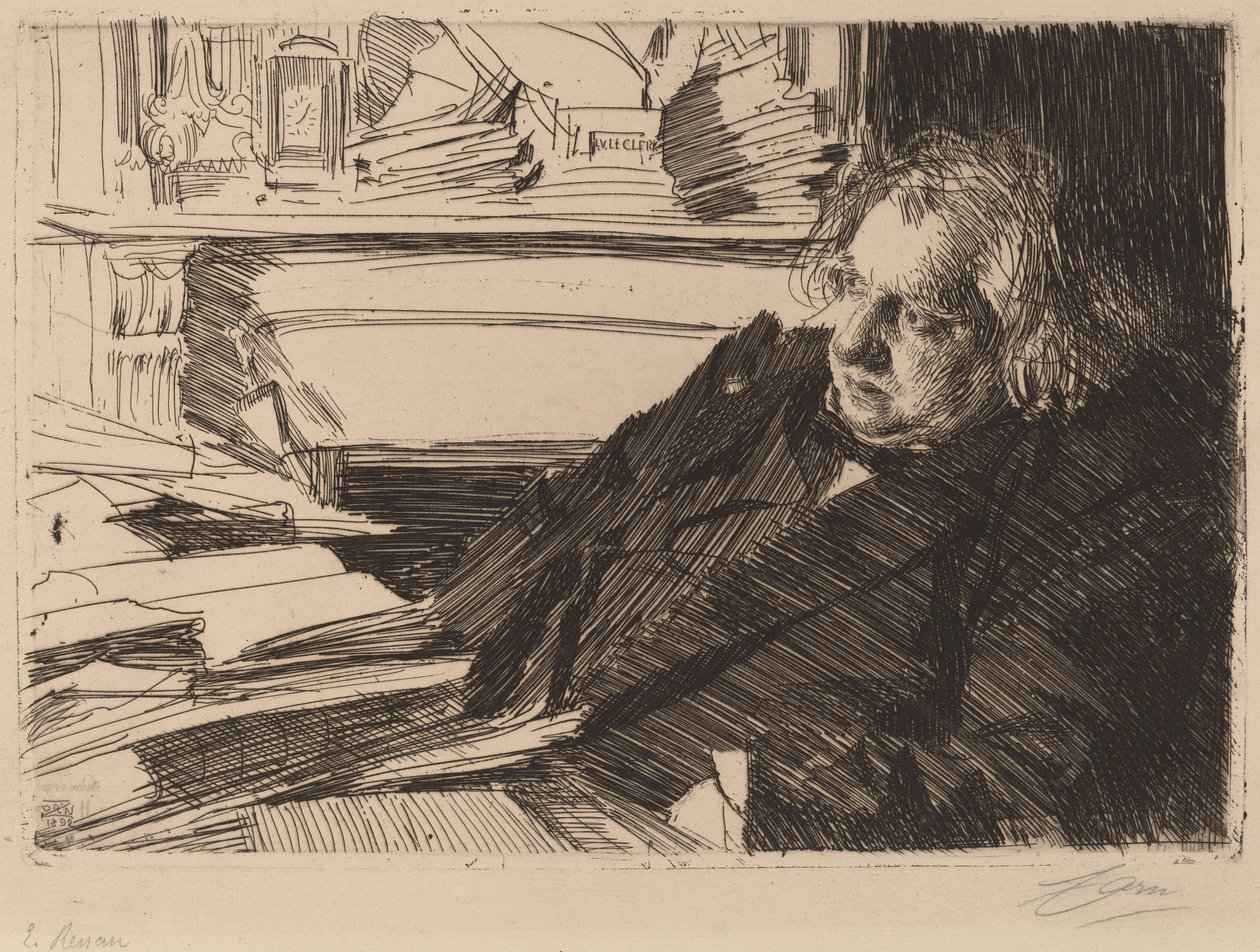 Ernest Renan, 1892. af Anders Leonard Zorn