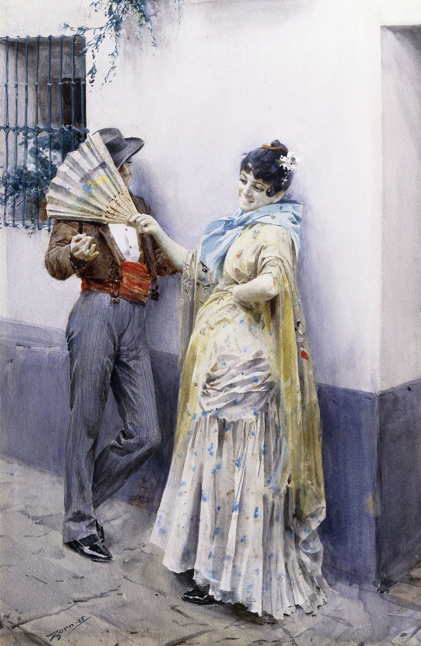Flirt, 1885 af Anders Leonard Zorn