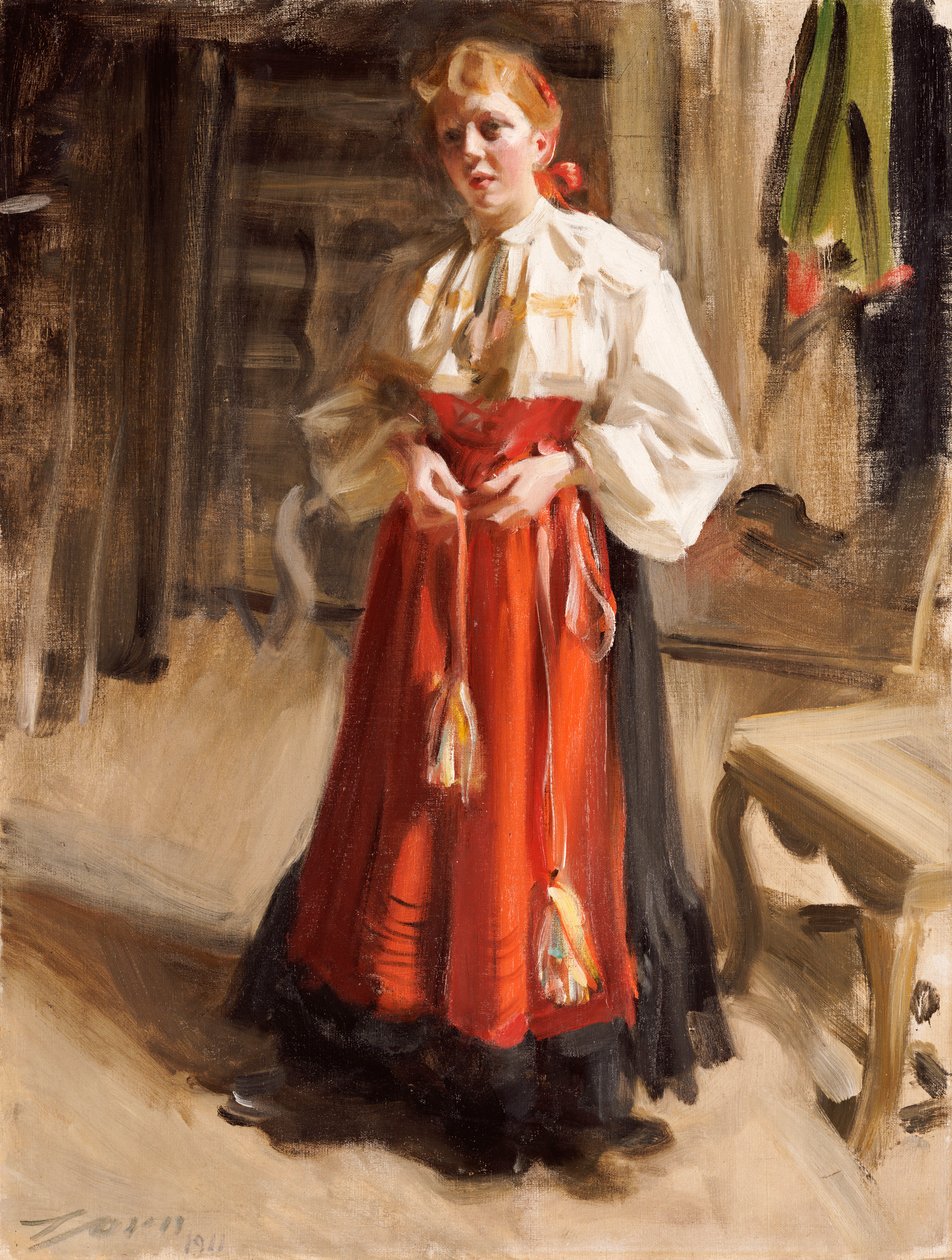 Pige i Orsa-kostume, 1911 af Anders Leonard Zorn