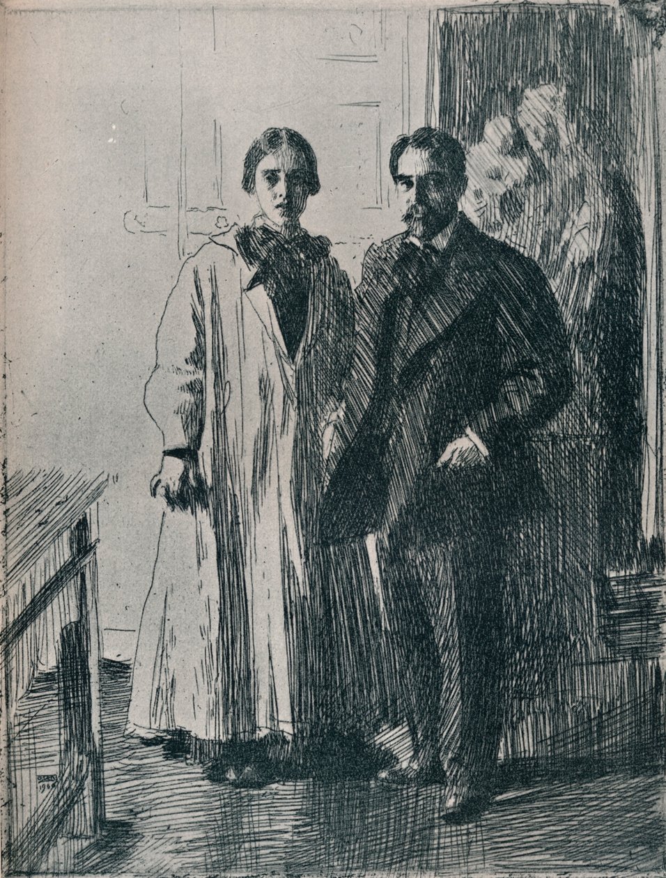 hr. og fru Atherton Curtis fra raderingen af Anders Zorn, c1880-1906, 1906 af Anders Leonard Zorn