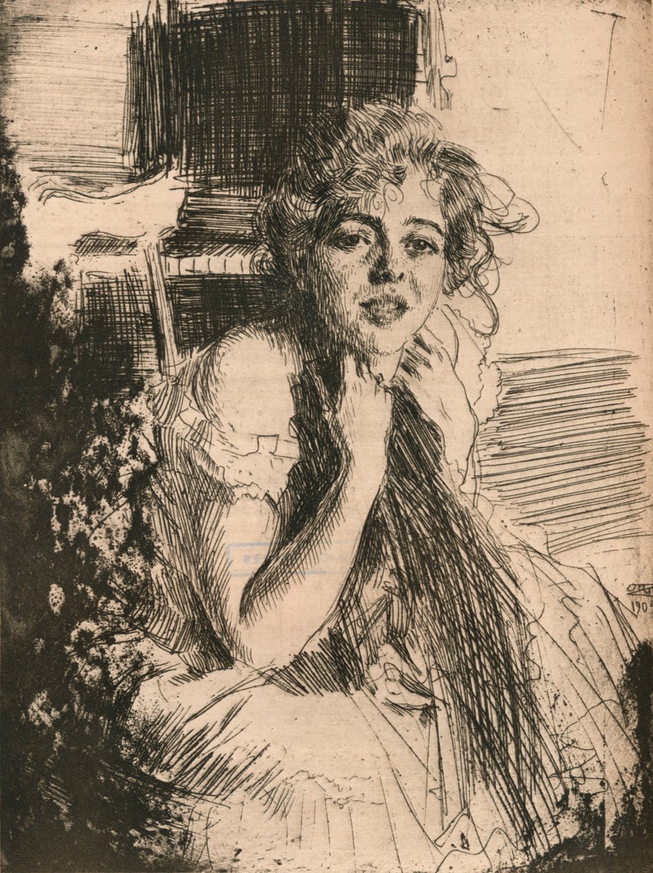 Portræt af frøken Emma Rassmussen, 1904, 1906 af Anders Leonard Zorn