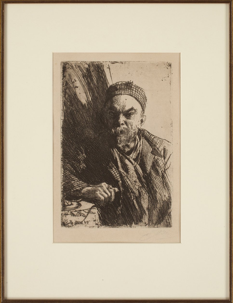 Portræt af digteren Paul Verlaine 1844-1896, 1895 af Anders Leonard Zorn