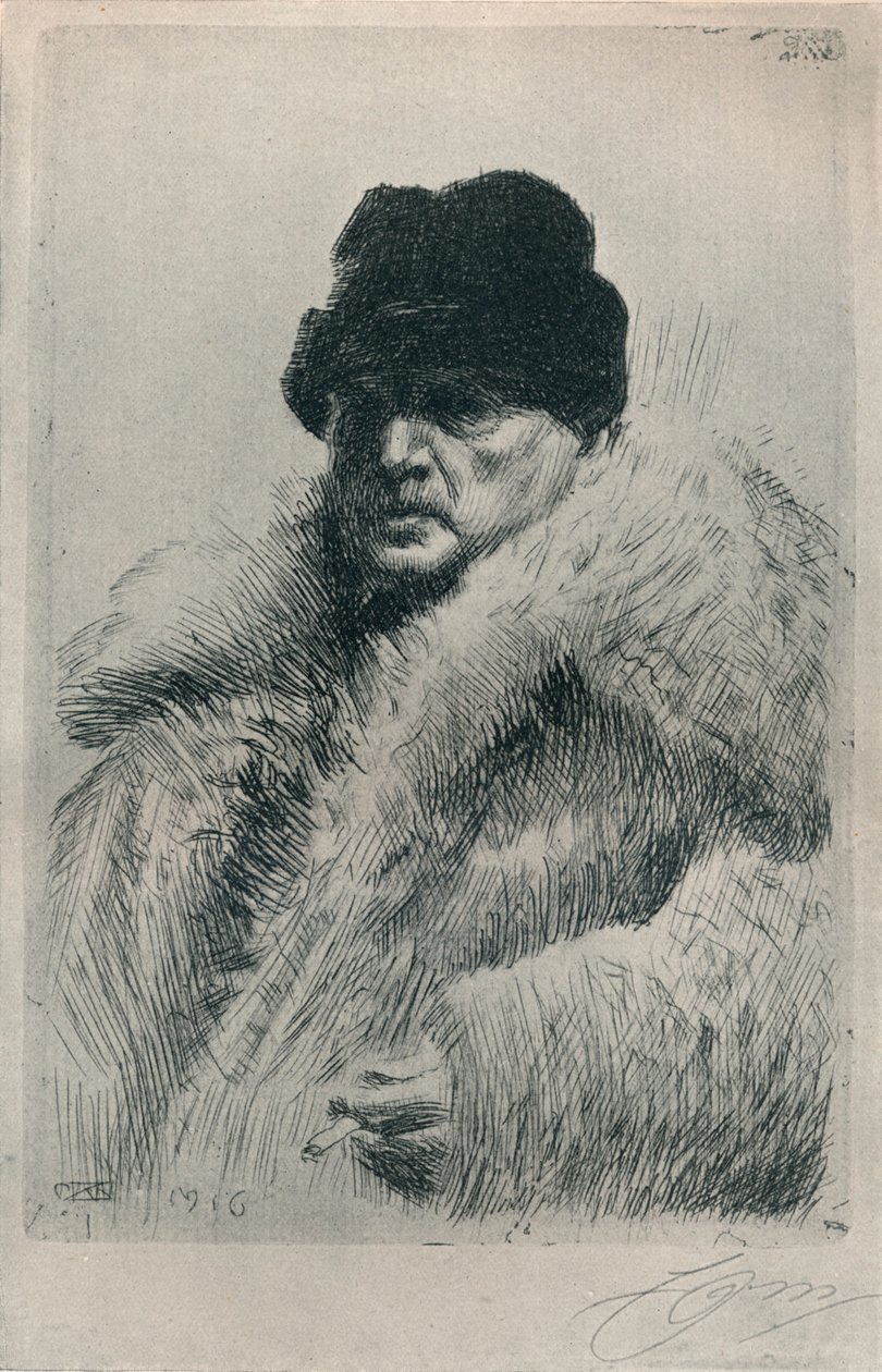 Selvportræt, 1916 af Anders Leonard Zorn