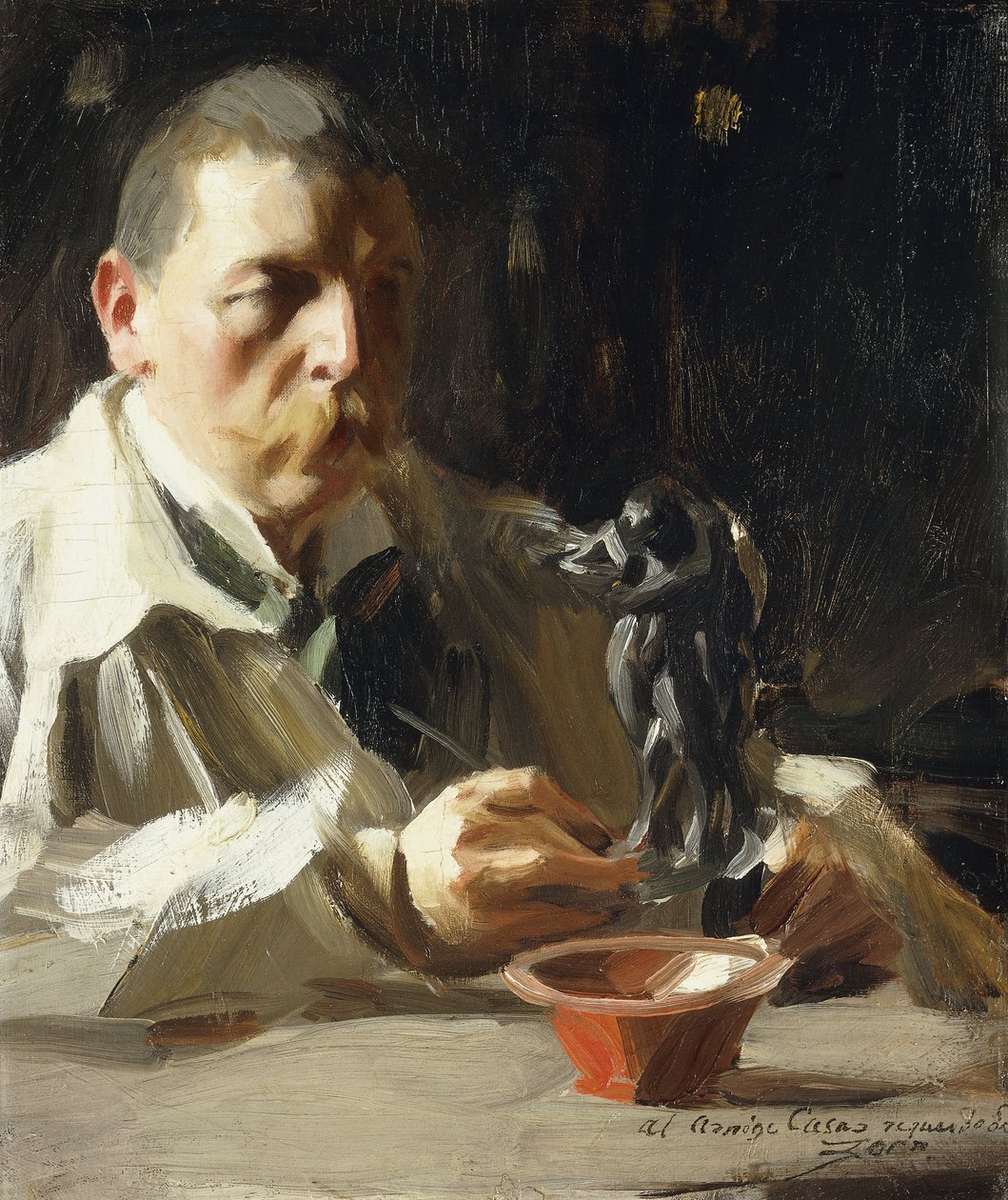 Selvportræt med faun og nymfe, 1895 af Anders Leonard Zorn