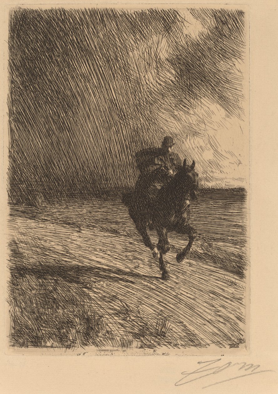 Storm, 1891. af Anders Leonard Zorn