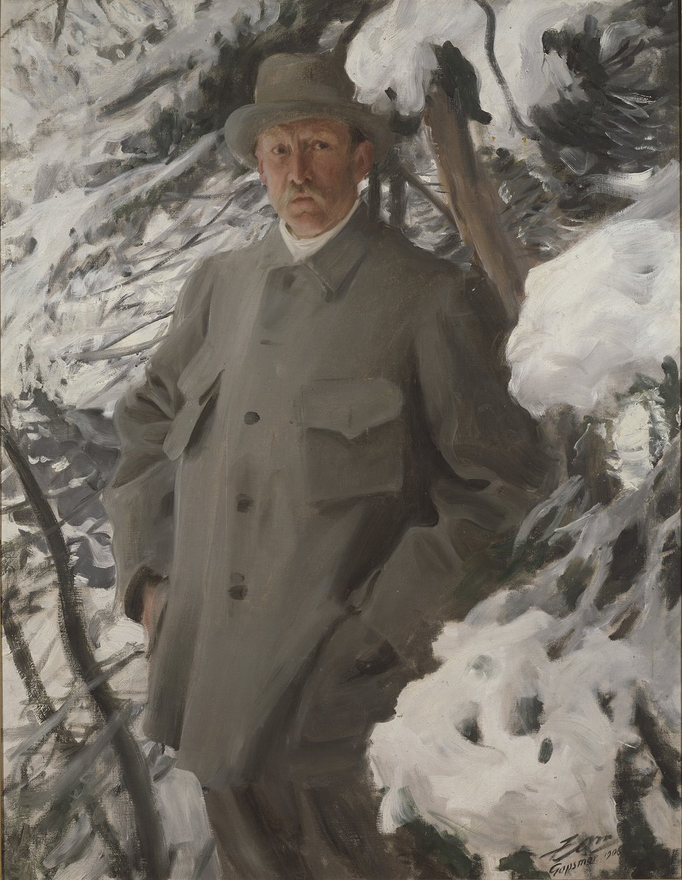 Maleren Bruno Liljefors, 1906 af Anders Leonard Zorn
