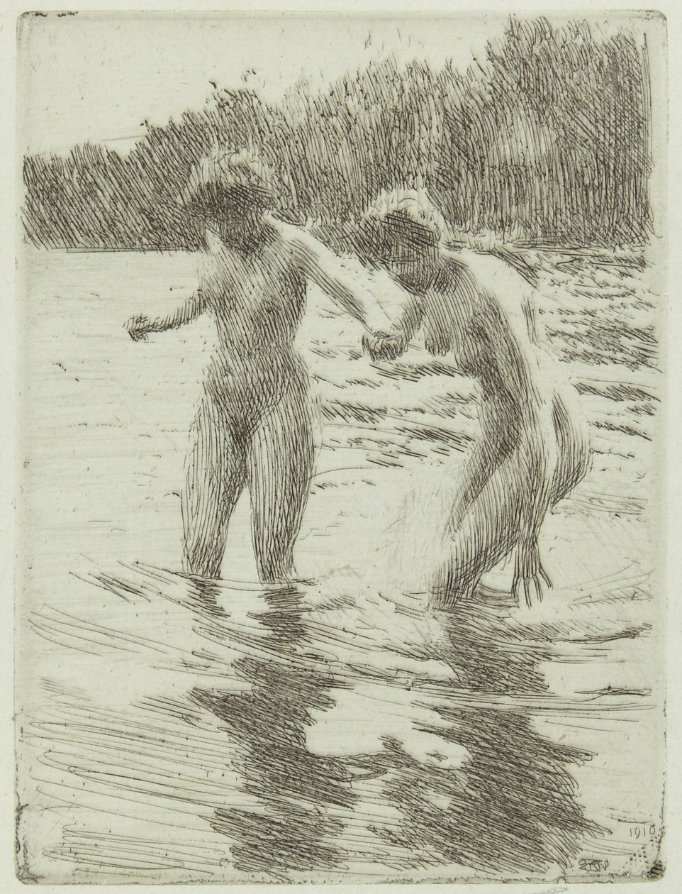 To badende af Anders Leonard Zorn