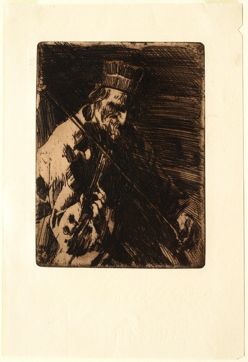 Landsbyviolinist af Anders Leonard Zorn