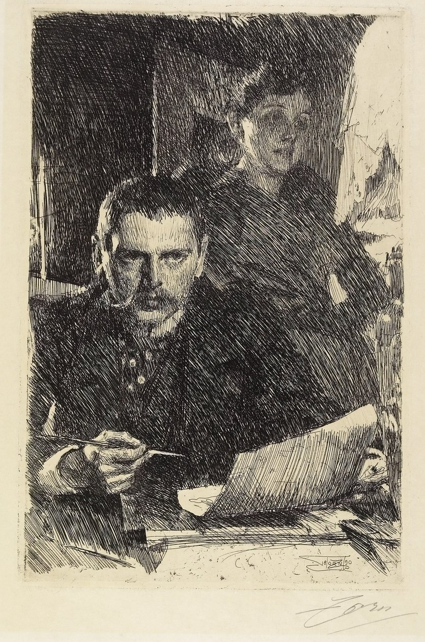 Zorn og hans kone, 1890 af Anders Leonard Zorn