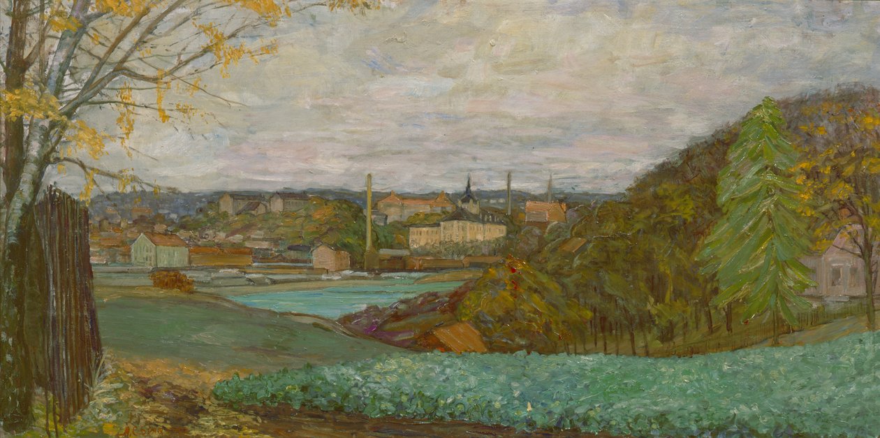 Frognerkilen fra Bygdøy (olie på lærred) af Anders Svarstad
