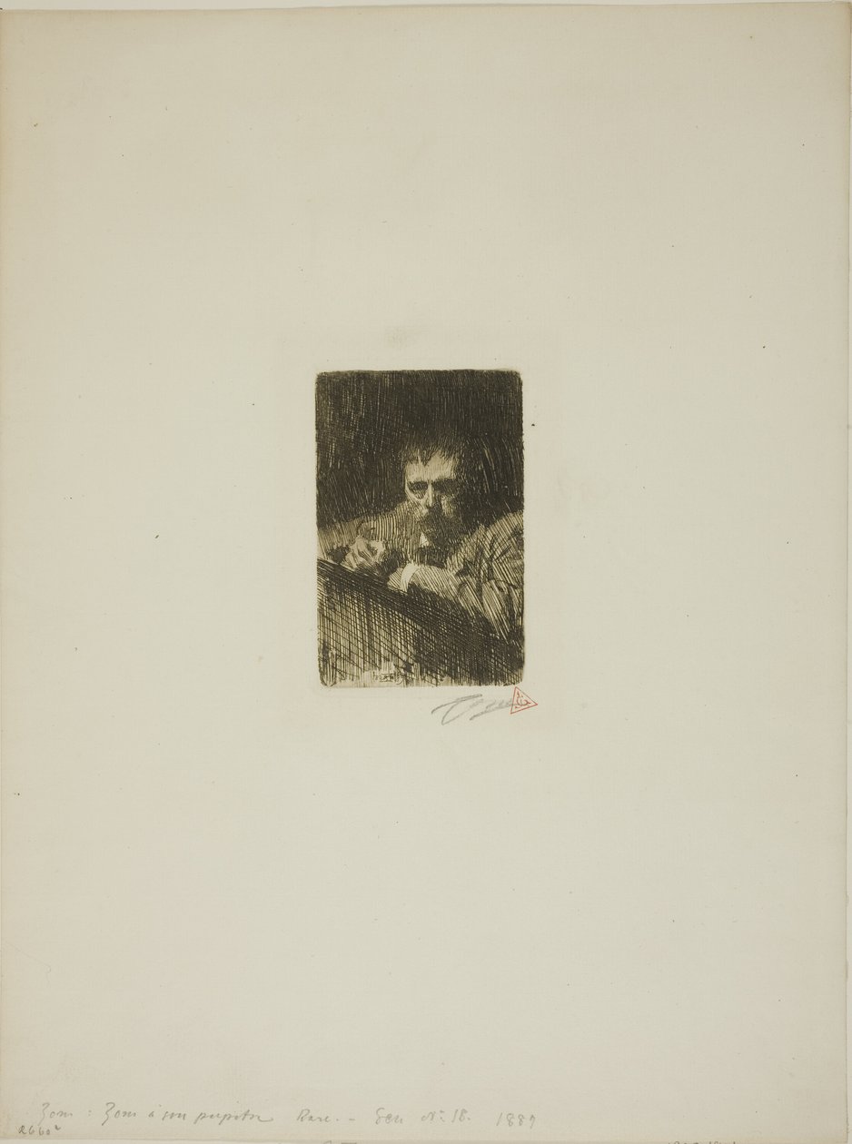 En malerætser (selvportræt) af Anders Leonard Zorn