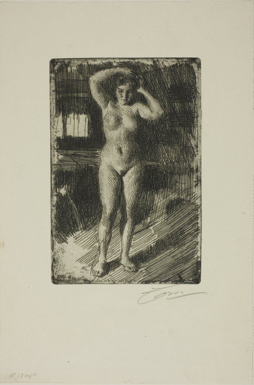 Anna laver sit hår af Anders Leonard Zorn