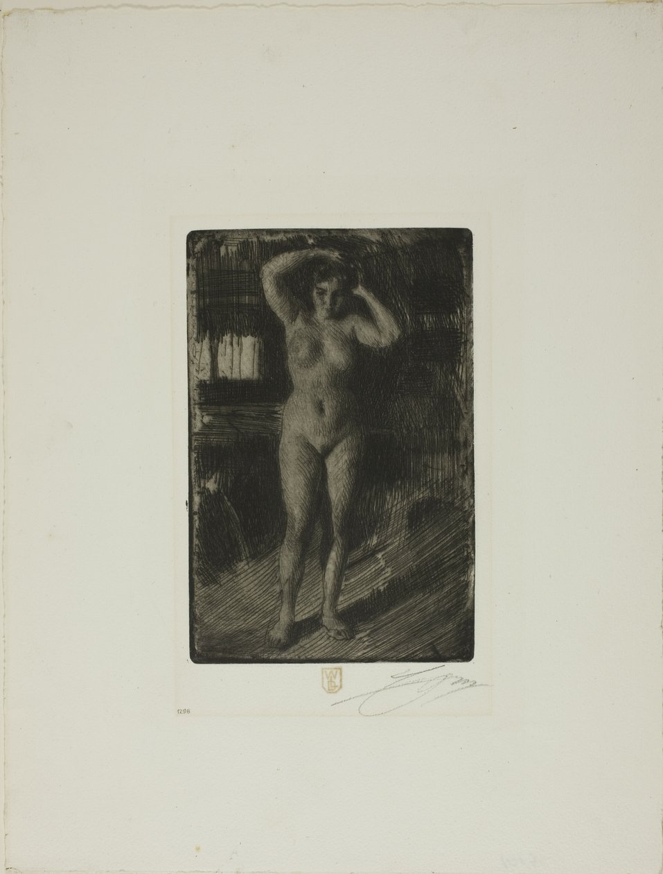 Anna laver sit hår af Anders Leonard Zorn