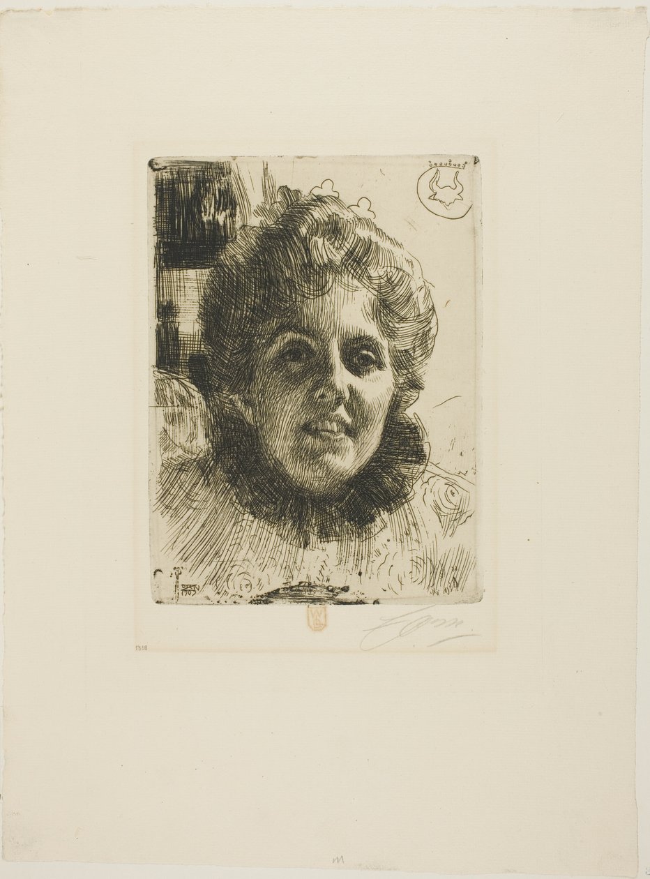 Aurore (fru Aurore Klintberg, født Oxenstierna, leder) af Anders Leonard Zorn
