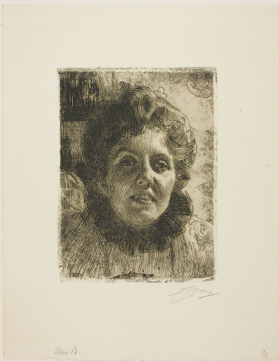 Aurore (fru Aurore Klintberg, født Oxenstierna, leder) af Anders Zorn
