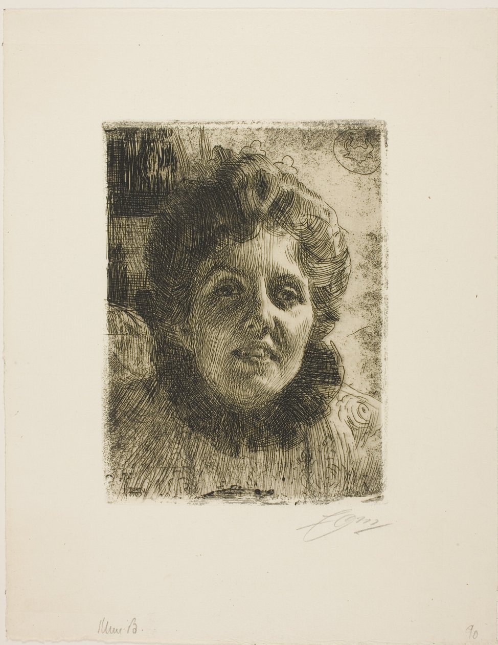Aurore (fru Aurore Klintberg, født Oxenstierna, leder) af Anders Zorn