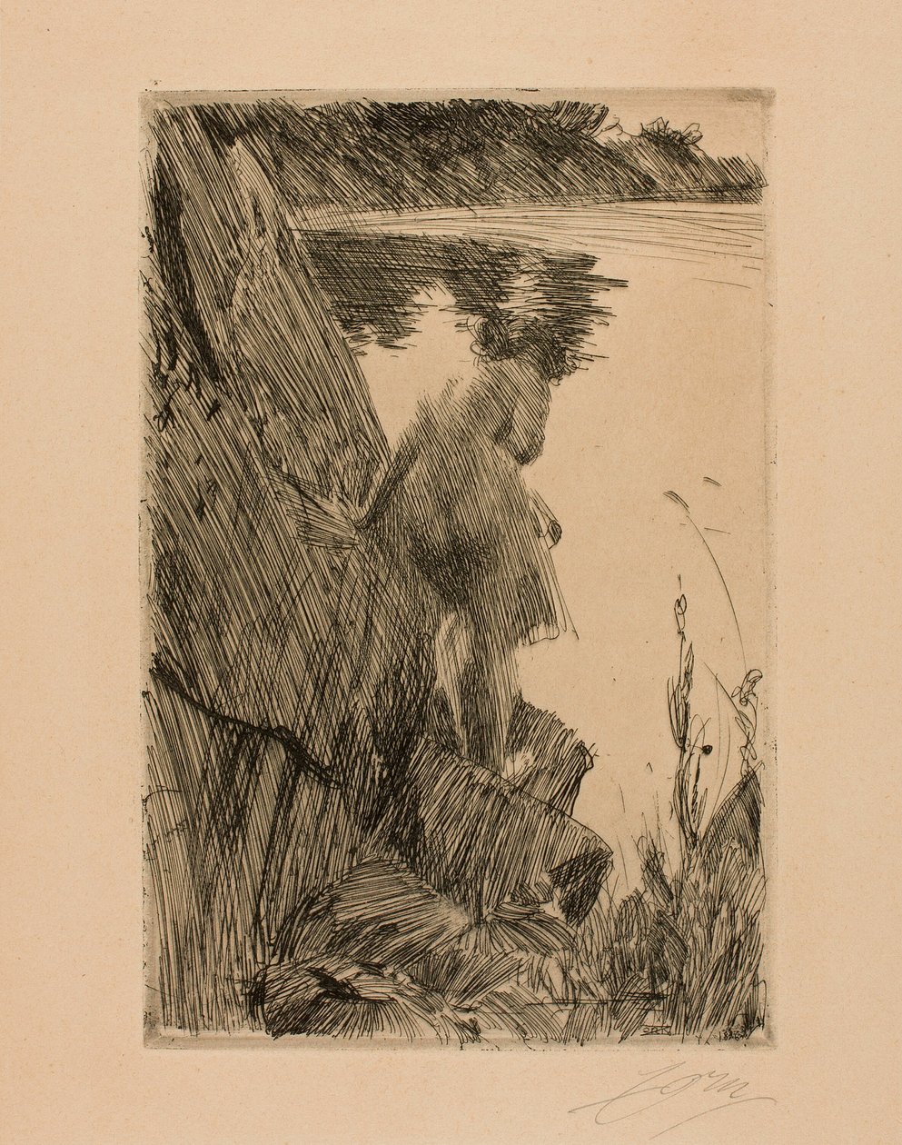 Badende (aften) III af Anders Leonard Zorn
