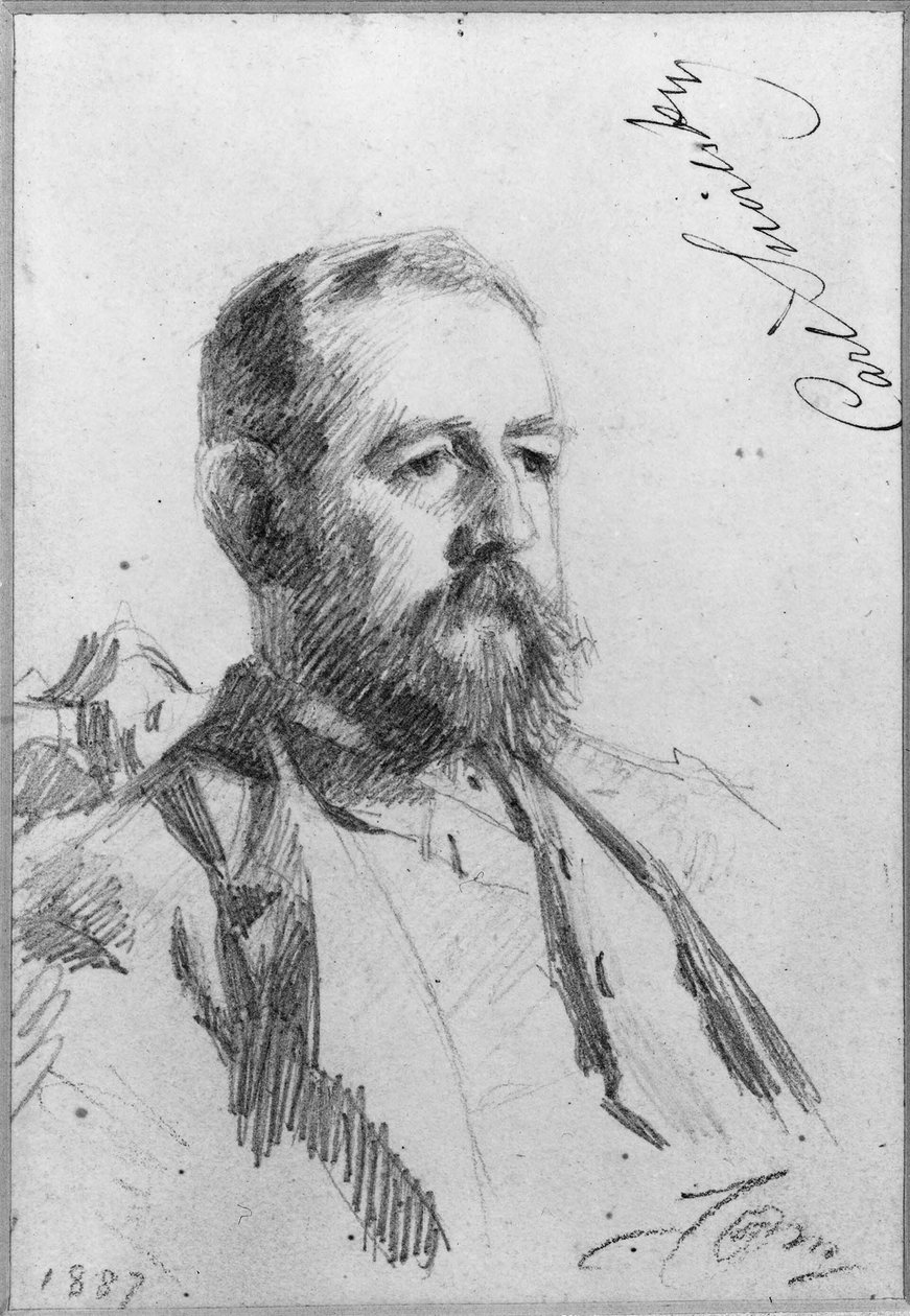 Carl Snoilsky (1841–1903), greve, forfatter, bibliotekar, medlem af Den Svenske Akademi, gift med 1. grevinde Hedvig Charlotta Amalia Piper, 2. baronesse og forfatter Ebba Fredrika Eleonora Ruuth af Anders Zorn