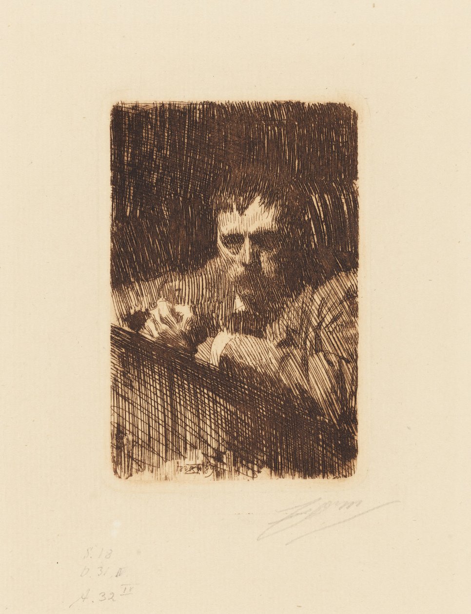 Gravør. Selvportræt af Anders Zorn