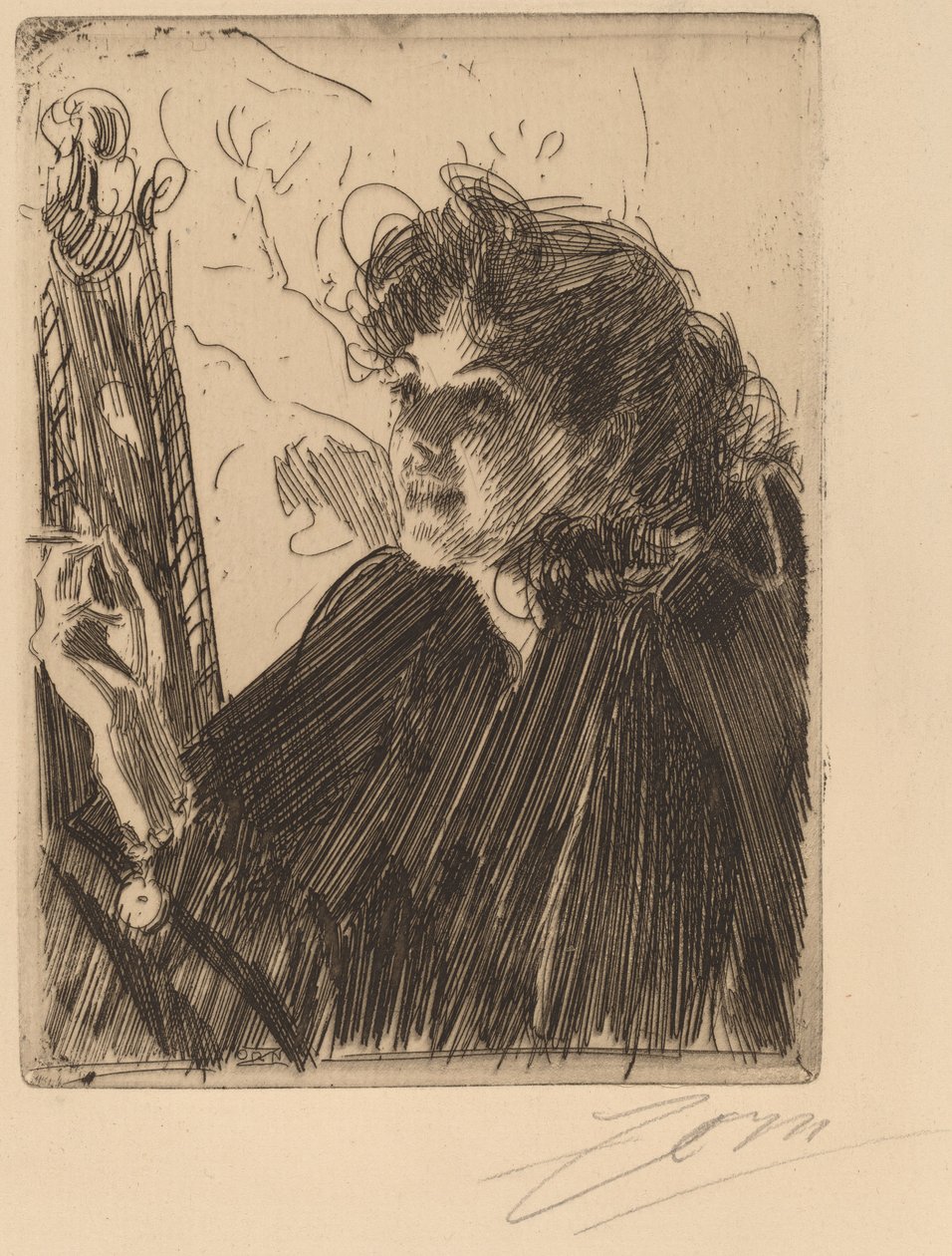 Pige med cigaret af Anders Leonard Zorn
