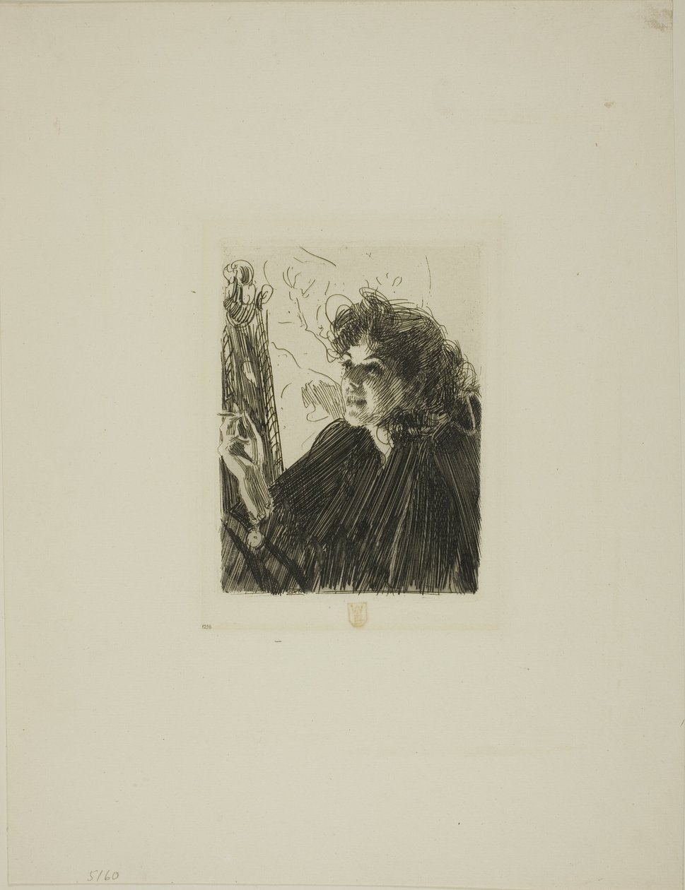 Pige med en cigaret II af Anders Leonard Zorn