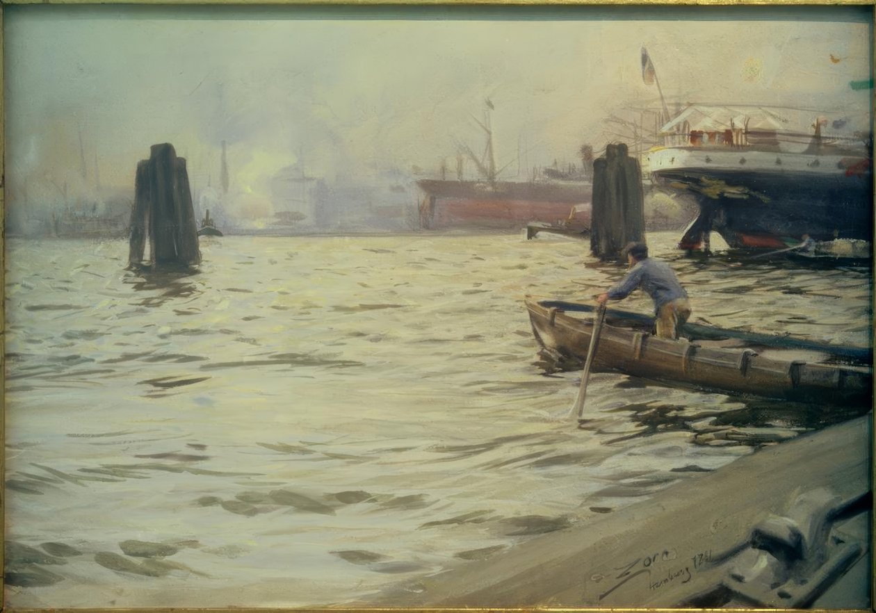 Hamborgs havn af Anders Leonard Zorn