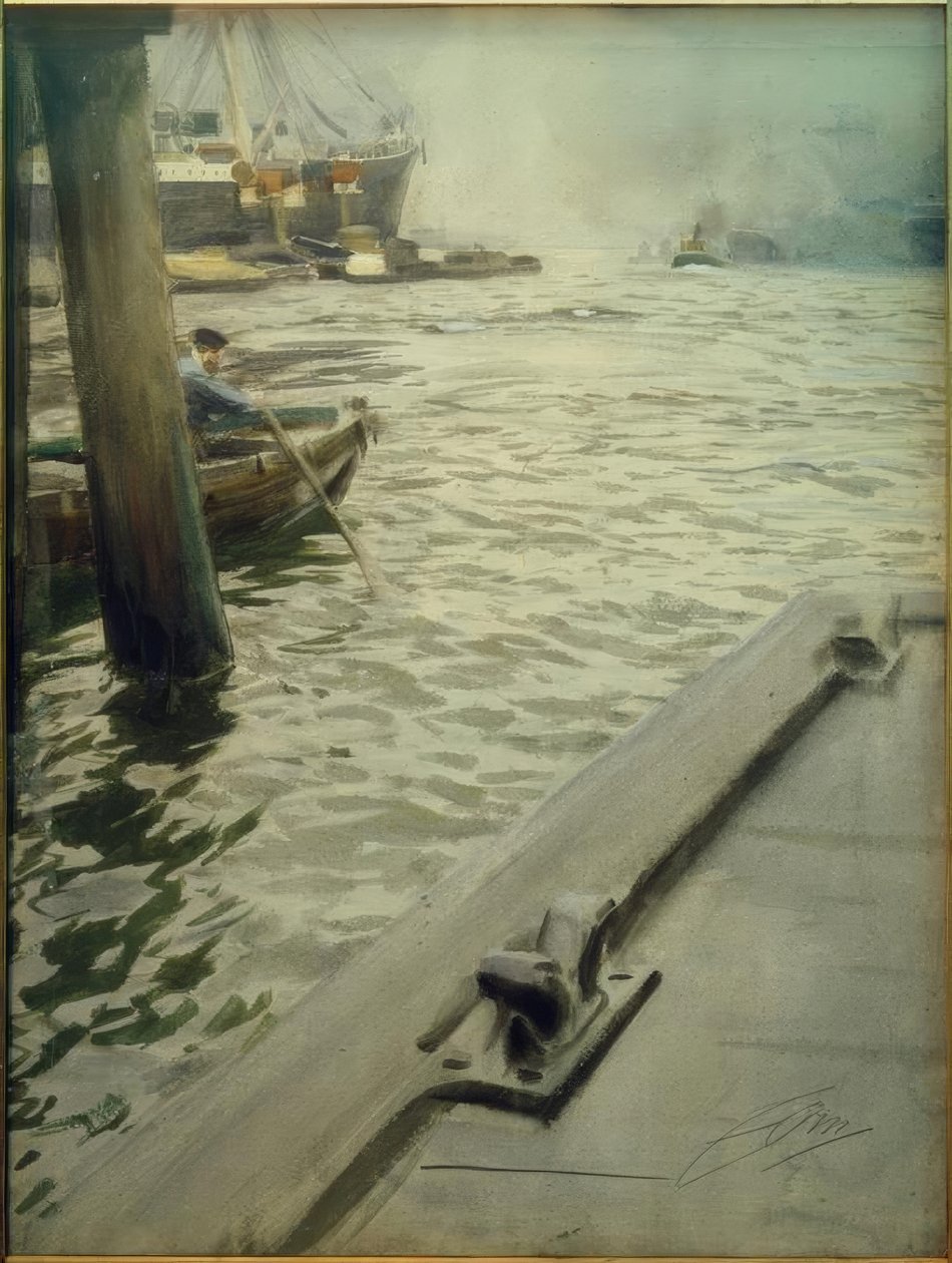 I Hamborgs havn af Anders Leonard Zorn
