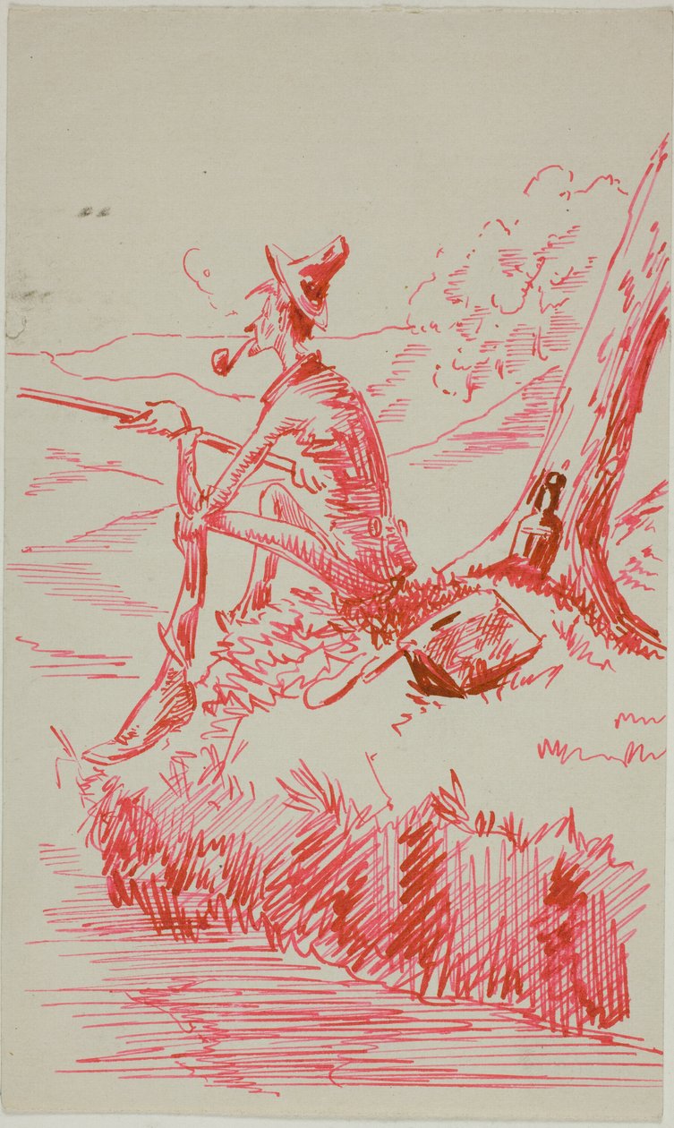 Mand fisker på flodbredden af Anders Zorn
