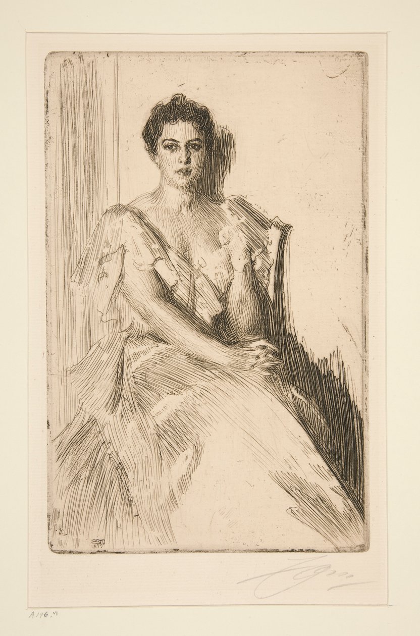 Fru Grover Cleveland II af Anders Leonard Zorn