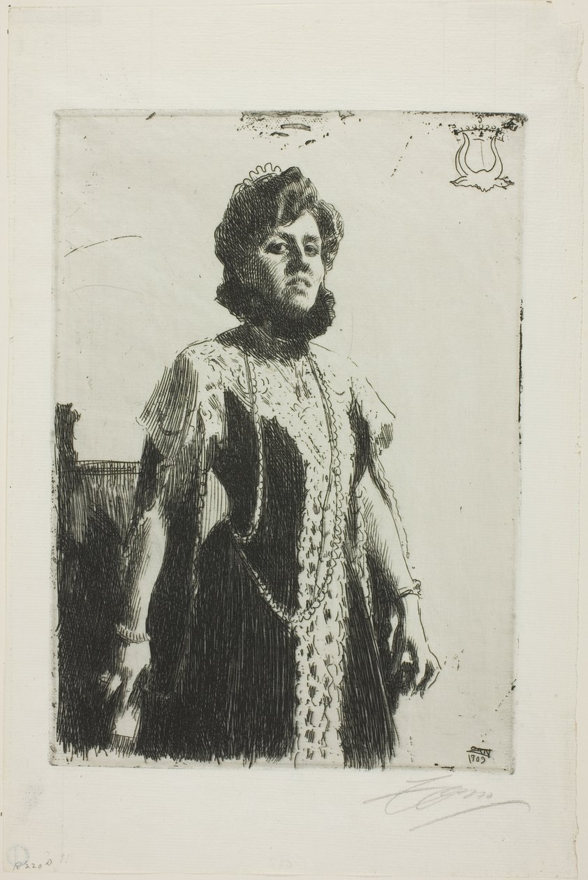 Oxenstierna (Fru Aurore Klintberg, født Oxenstierna, Hel længde) af Anders Leonard Zorn