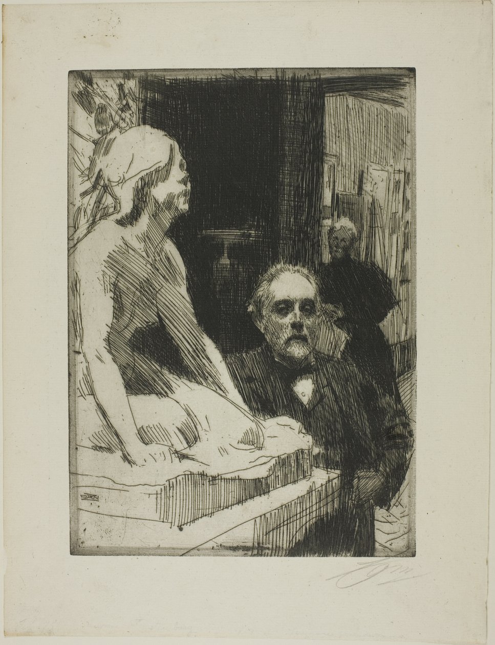 Pontus Fürstenberg og hans kone (stående nær Hasselbergs "Frø") af Anders Zorn