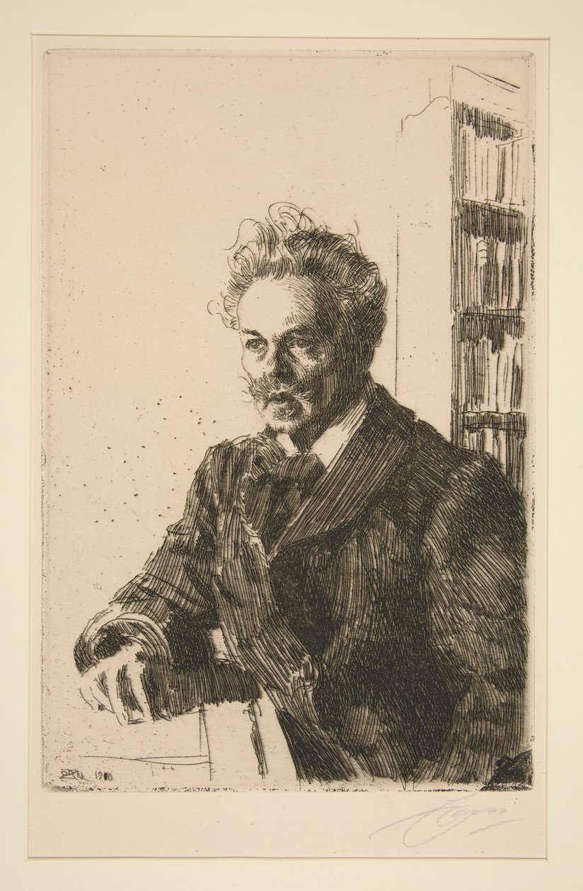 Portræt af A. Strindberg af Anders Zorn