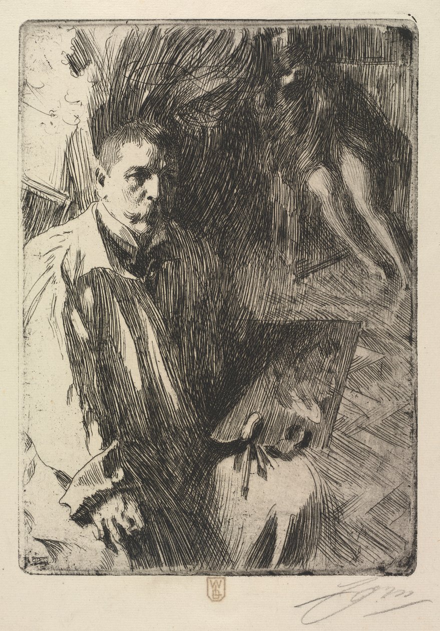 Portræt af kunstneren og hans model af Anders Leonard Zorn