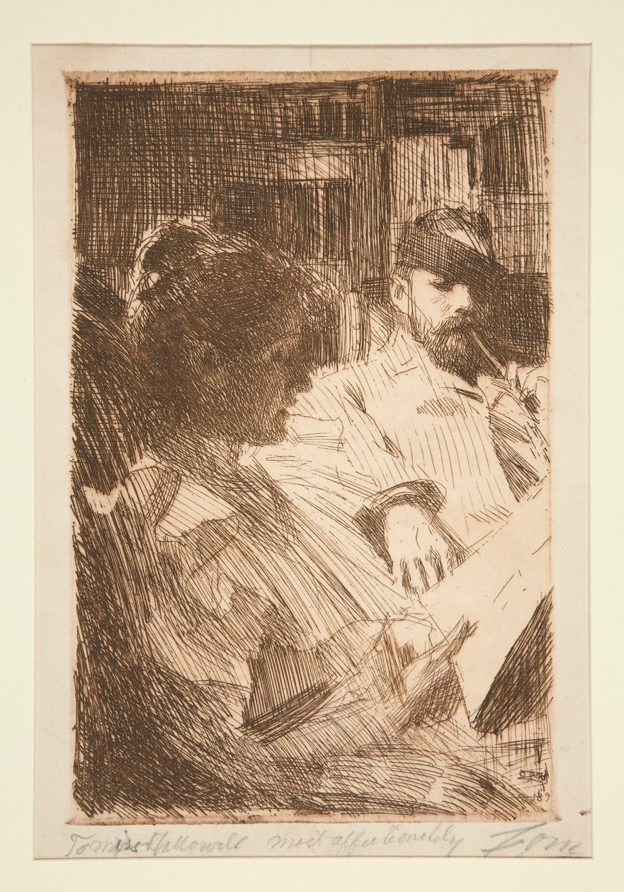 Læsning (Mr. & Mrs. Charles Deering) af Anders Leonard Zorn