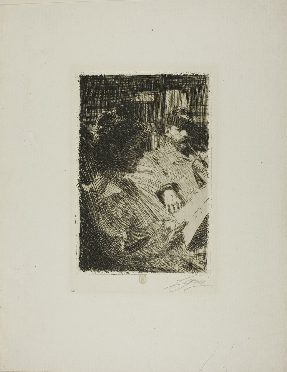 Læsning (Hr. og Fru Ch. Deering) af Anders Leonard Zorn